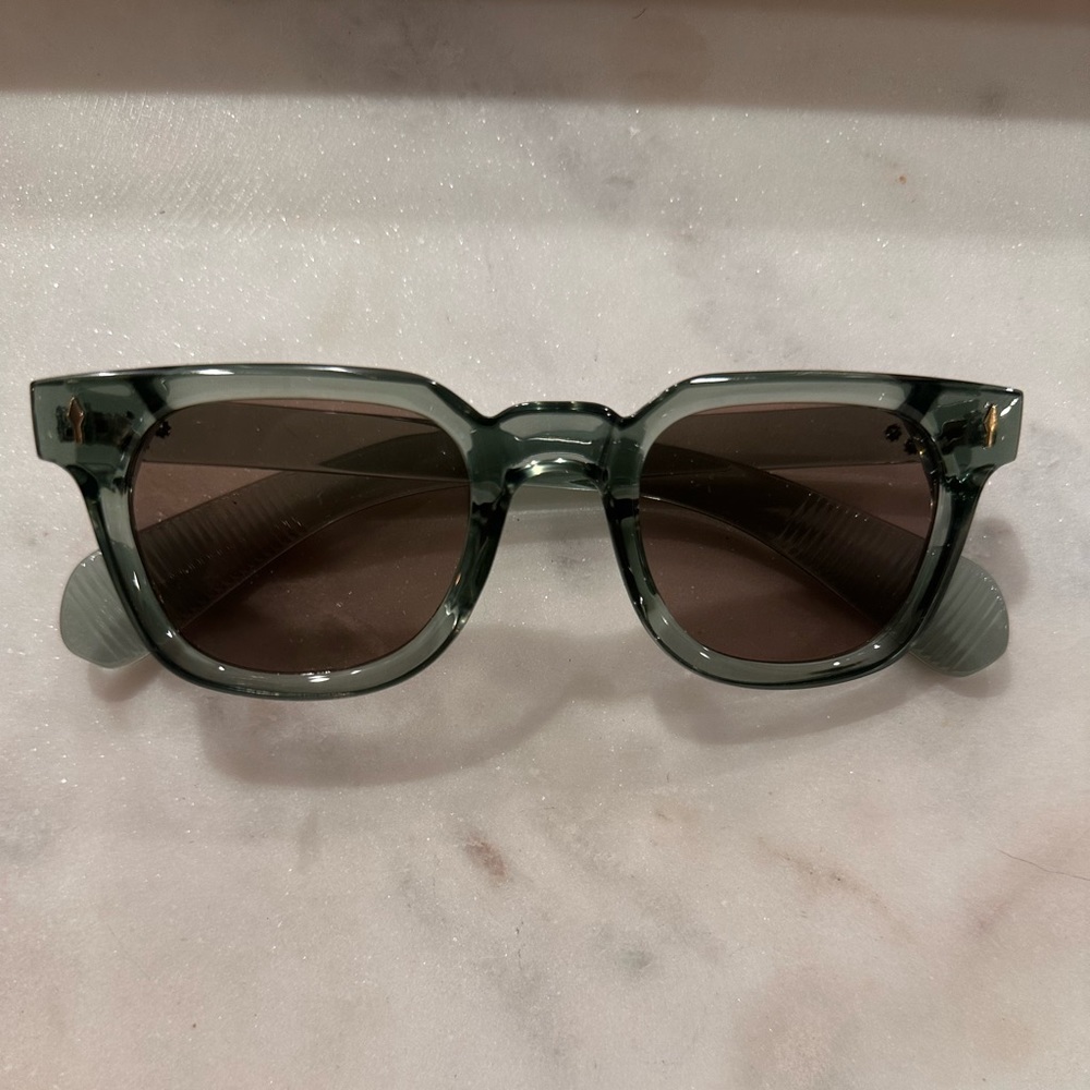 Unisex Green Oval Sunglasses
